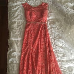 Formal Peach Lace Dress